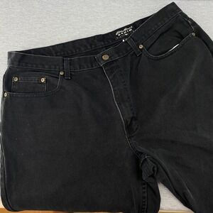 Eddie Bauer Denim Jeans Mens 40x34 Relaxed Fit Black Cotton Casual‎ Pants